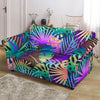 Neon Flower Tropical Palm Leaves Loveseat Slipcover-JTAMIGO.COM