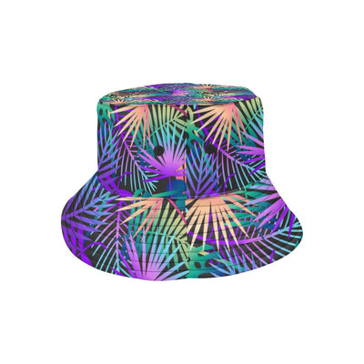 Neon Flower Tropical Palm Leaves Unisex Bucket Hat