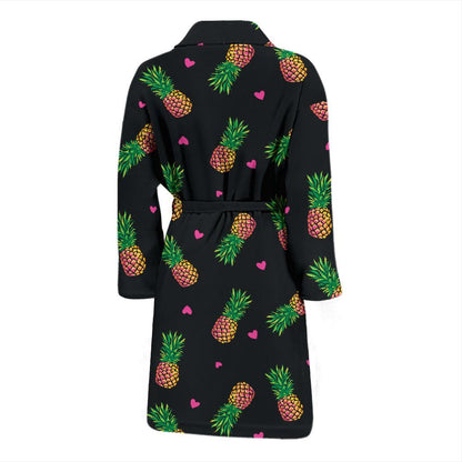 Neon Pineapple Pattern Print Design A04 Men Bathrobe-JORJUNE.COM