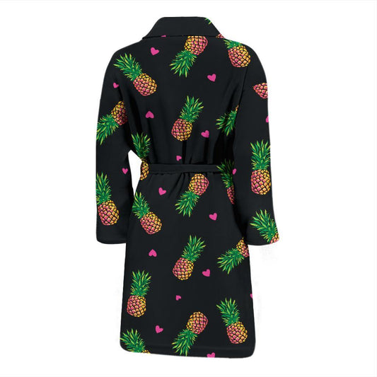 Neon Pineapple Pattern Print Design A04 Men Bathrobe-JORJUNE.COM