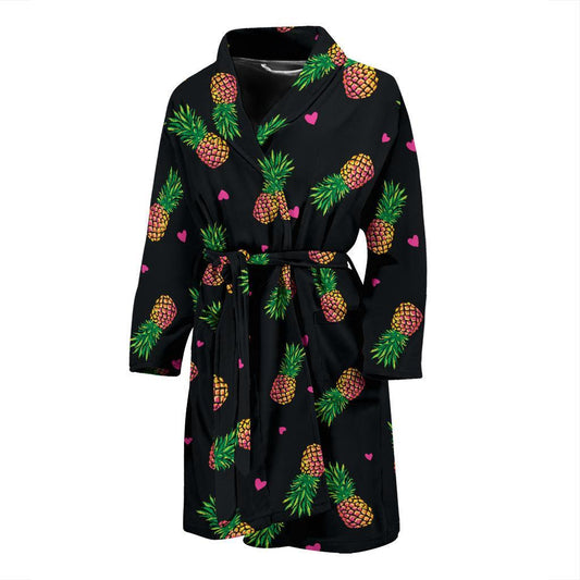 Neon Pineapple Pattern Print Design A04 Men Bathrobe-JORJUNE.COM