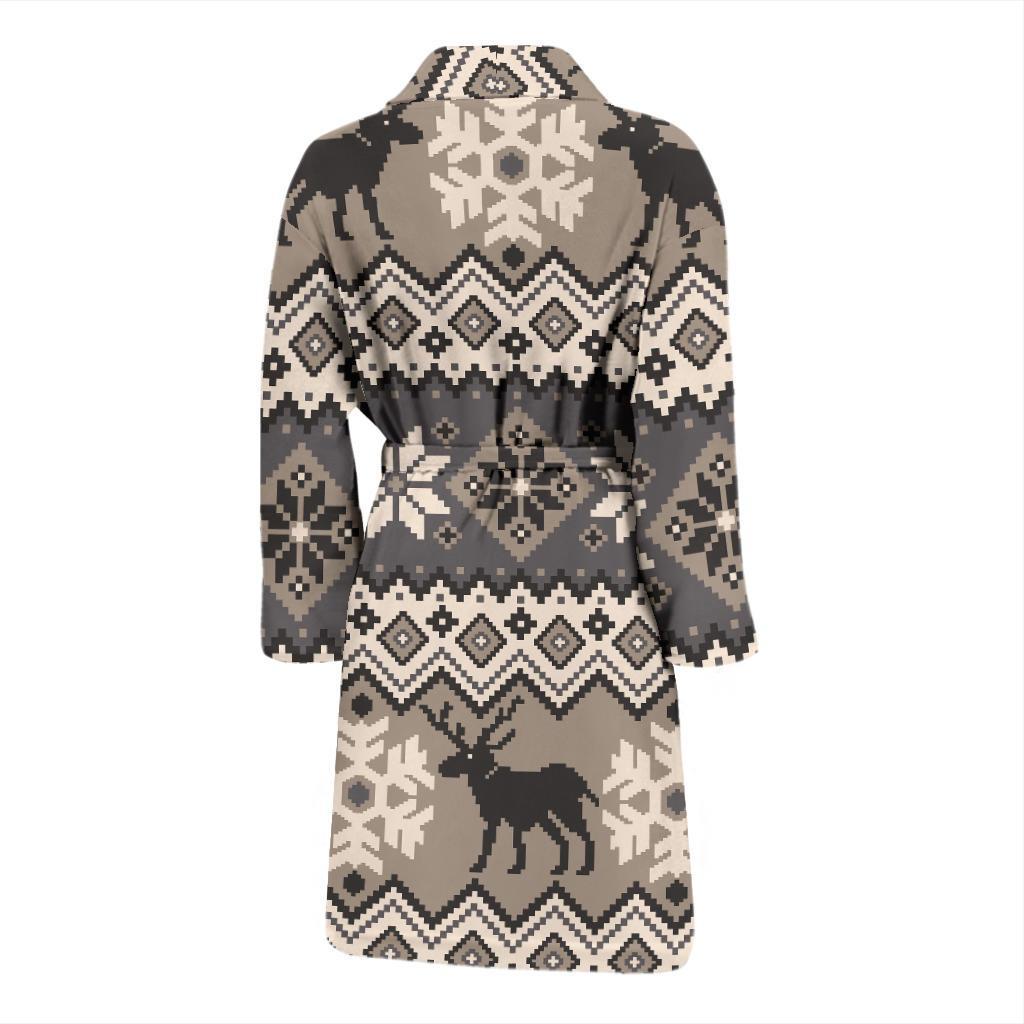 Nordic Pattern Print Design A01 Men Bathrobe-JORJUNE.COM
