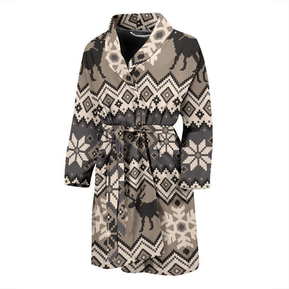 Nordic Pattern Print Design A01 Men Bathrobe-JORJUNE.COM