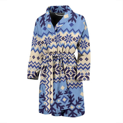 Nordic Pattern Print Design A03 Men Bathrobe-JORJUNE.COM