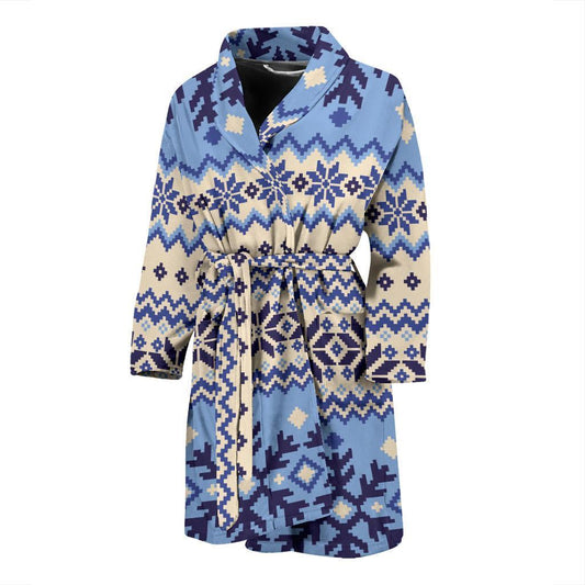 Nordic Pattern Print Design A03 Men Bathrobe-JORJUNE.COM