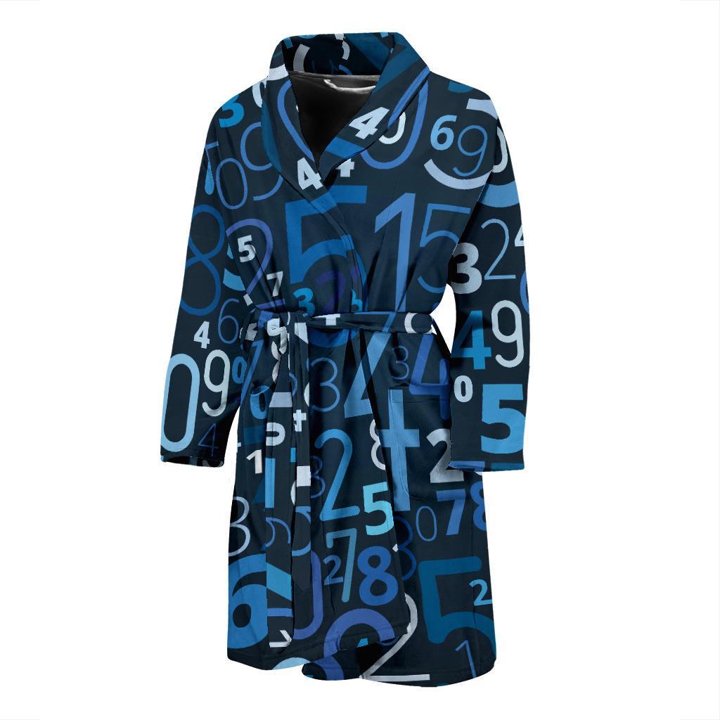 Number Pattern Print Design A02 Men Bathrobe-JORJUNE.COM