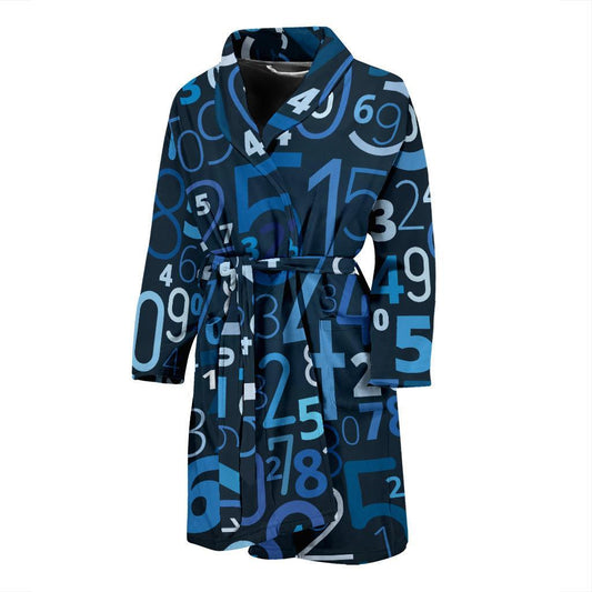 Number Pattern Print Design A02 Men Bathrobe-JORJUNE.COM