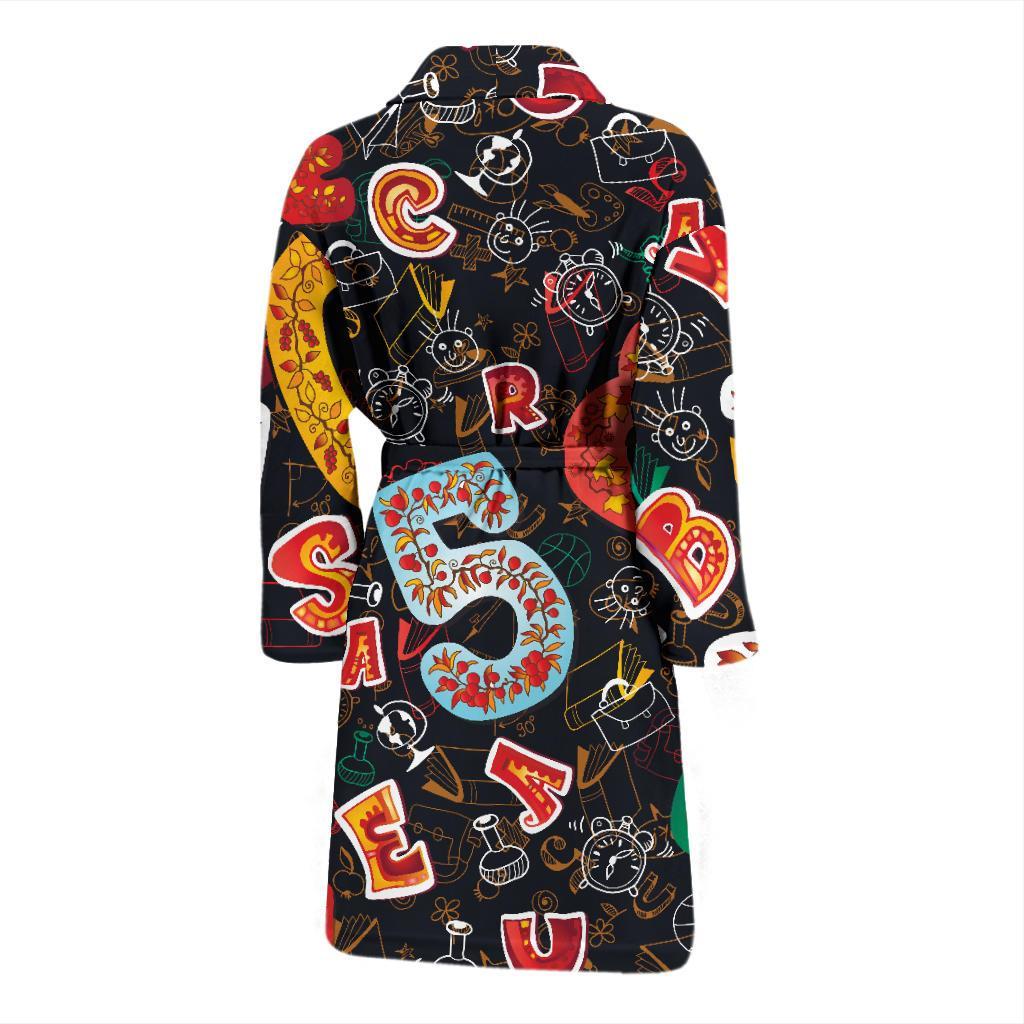 Number Pattern Print Design A03 Men Bathrobe-JORJUNE.COM