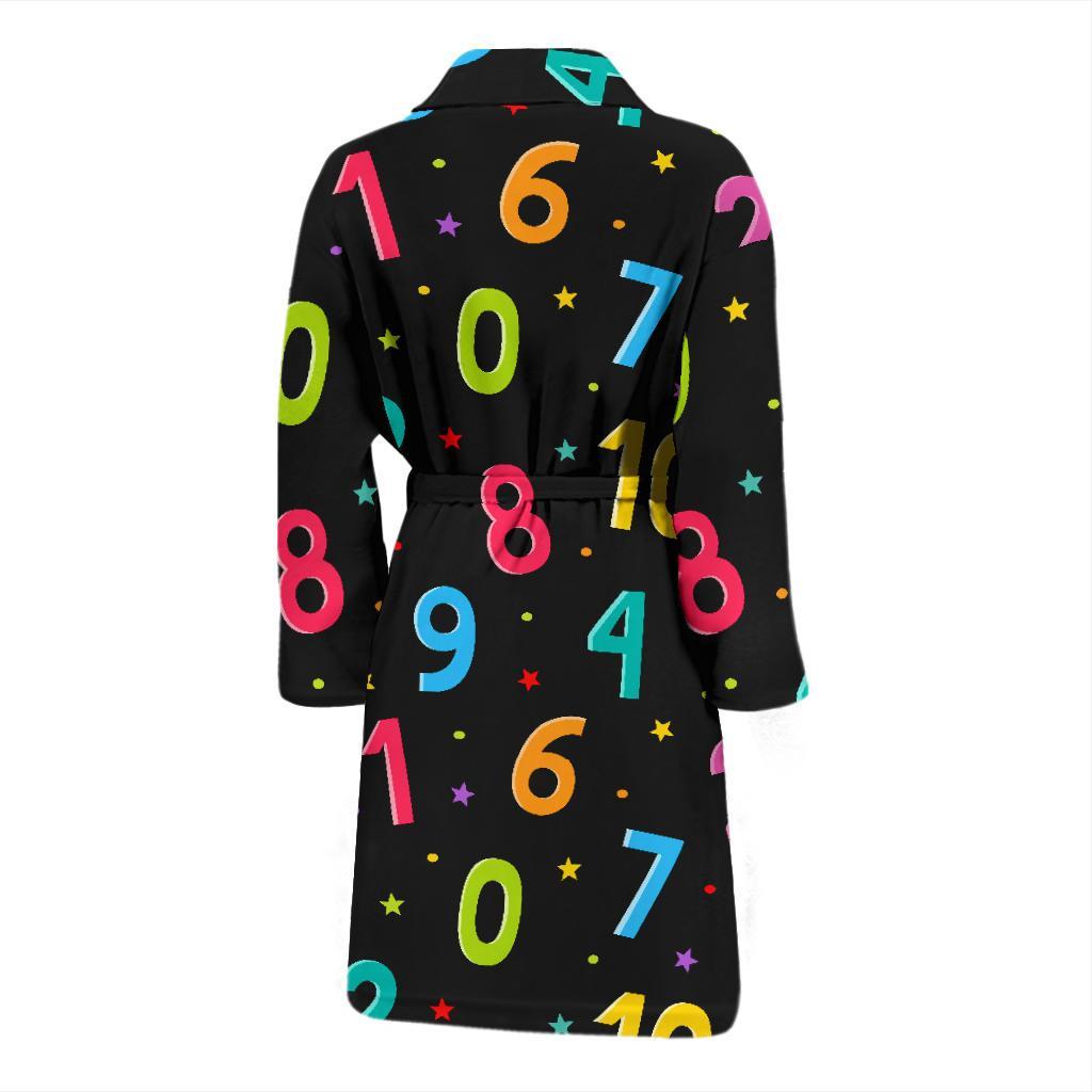 Number Pattern Print Design A04 Men Bathrobe-JORJUNE.COM