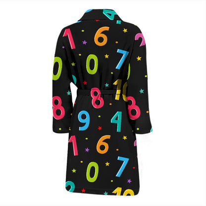 Number Pattern Print Design A04 Men Bathrobe-JORJUNE.COM