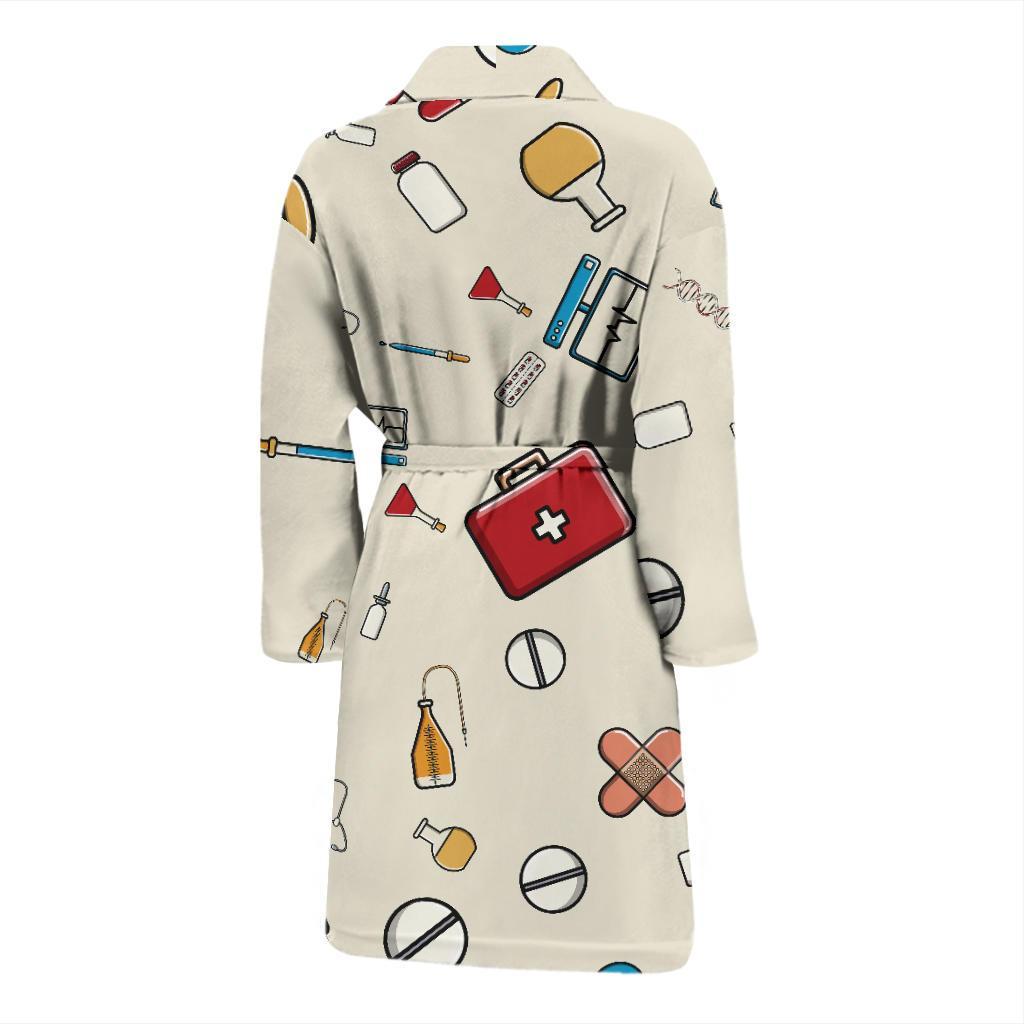 Nurse Pattern Print Design A04 Men Bathrobe-JORJUNE.COM