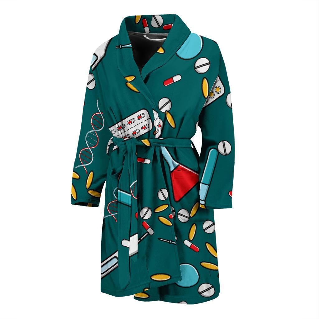 Nurse Pattern Print Design A05 Men Bathrobe-JORJUNE.COM