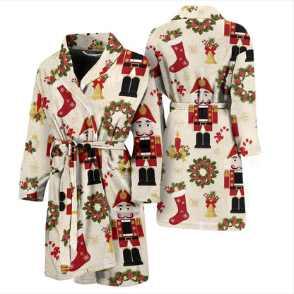 Nutcracker Pattern Print Design A01 Men Bathrobe-JORJUNE.COM