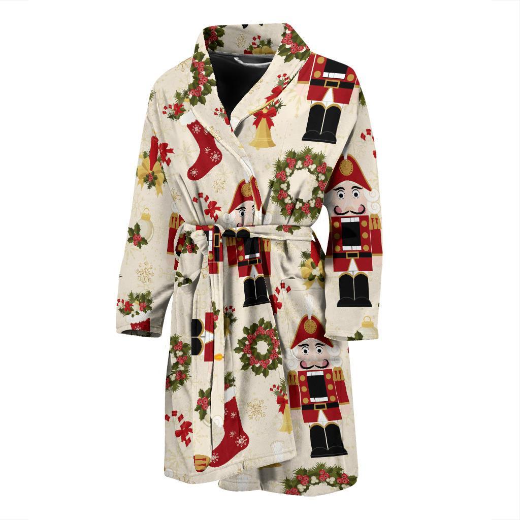 Nutcracker Pattern Print Design A01 Men Bathrobe-JORJUNE.COM