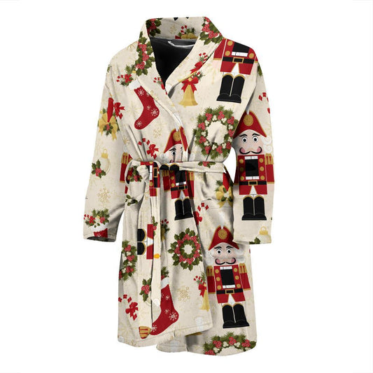 Nutcracker Pattern Print Design A01 Men Bathrobe-JORJUNE.COM