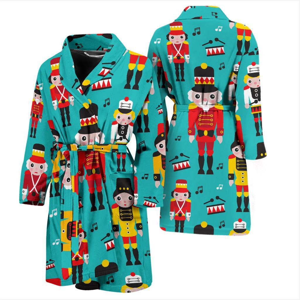 Nutcracker Pattern Print Design A03 Men Bathrobe-JORJUNE.COM