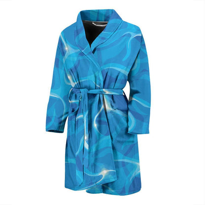 Ocean Reflex Pattern Print Design A02 Men Bathrobe-JORJUNE.COM