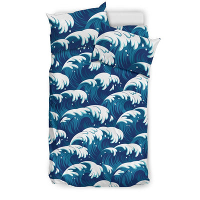 Ocean Wave Pattern Print Duvet Cover Bedding Set