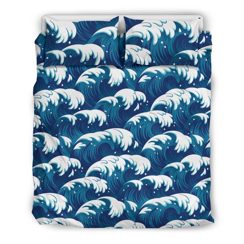 Ocean Wave Pattern Print Duvet Cover Bedding Set
