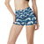 Ocean Wave Pattern Print High Waisted Spandex Shorts-JTAMIGO.COM