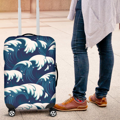 Ocean Wave Pattern Print Luggage Cover Protector