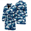 Ocean Wave Pattern Print Men Bath Robe-JTAMIGO.COM