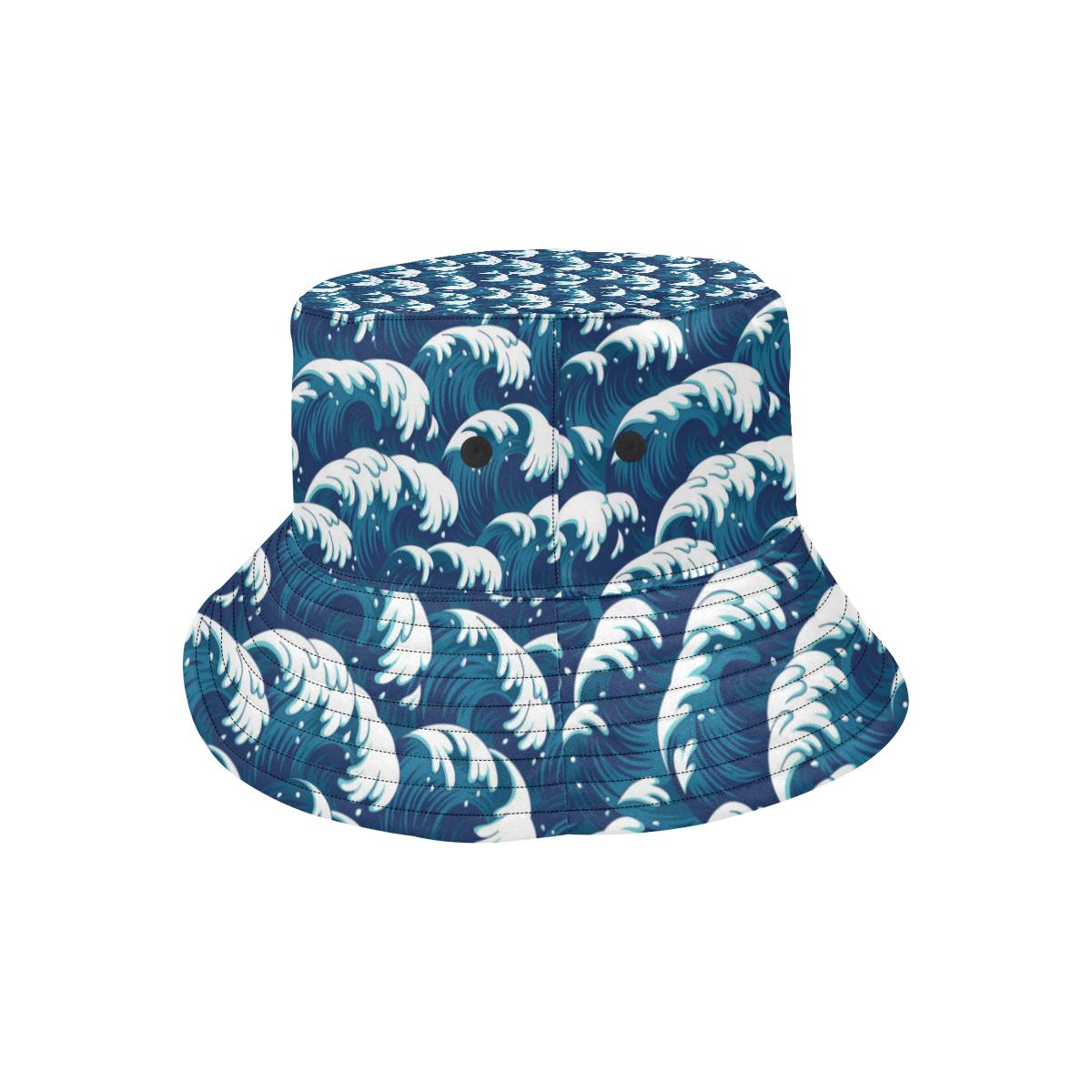 Ocean Wave Pattern Print Unisex Bucket Hat