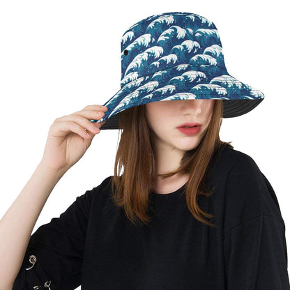 Ocean Wave Pattern Print Unisex Bucket Hat