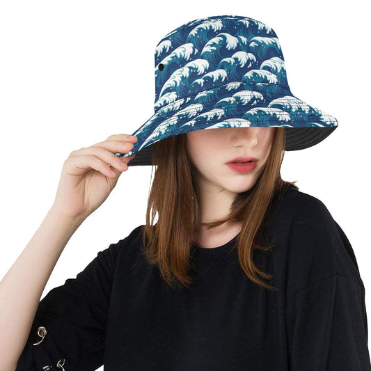 Ocean Wave Pattern Print Unisex Bucket Hat