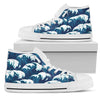 Ocean Wave Pattern Print Women High Top Shoes