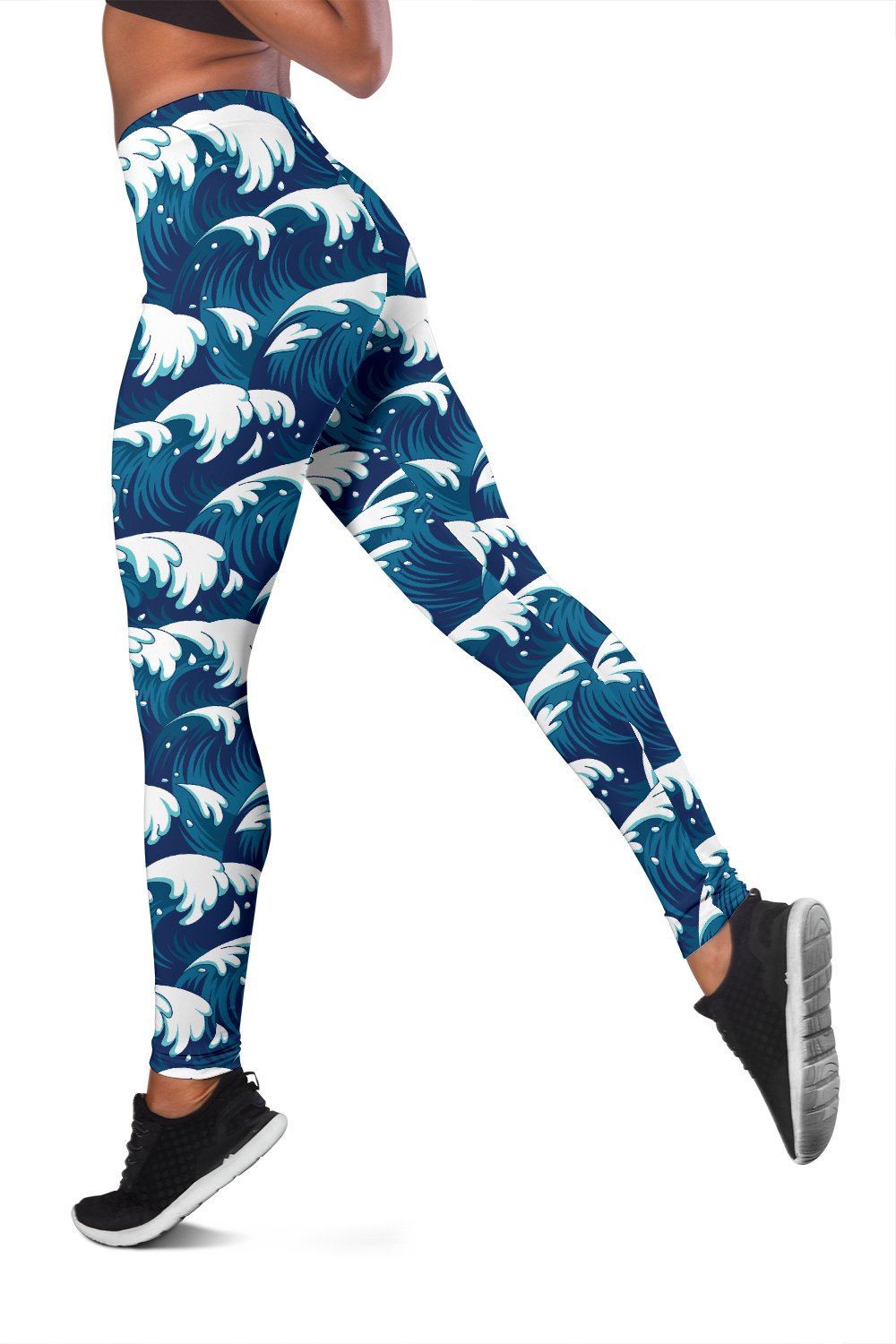 Ocean Wave Pattern Print Women Leggings