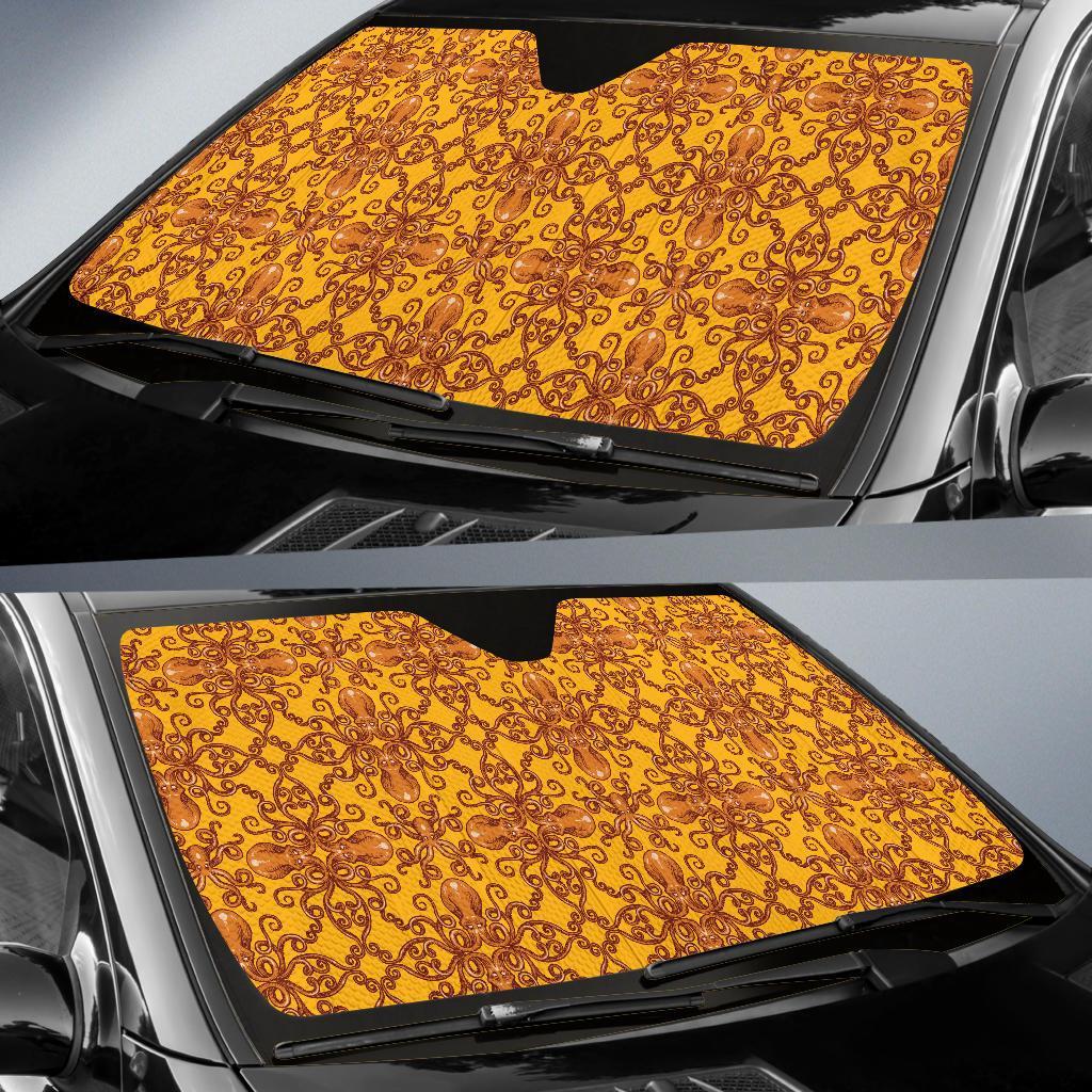 Octopus Background Design Print Car Sun Shade For Windshield