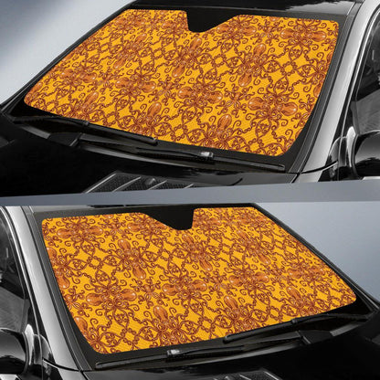 Octopus Background Design Print Car Sun Shade For Windshield