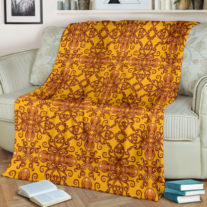 Octopus Background Design Print Fleece Blanket