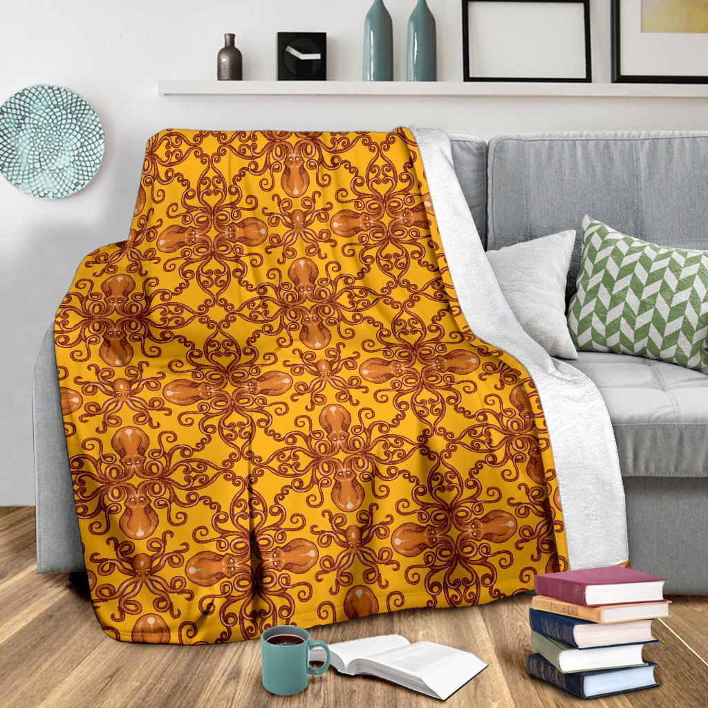Octopus Background Design Print Fleece Blanket