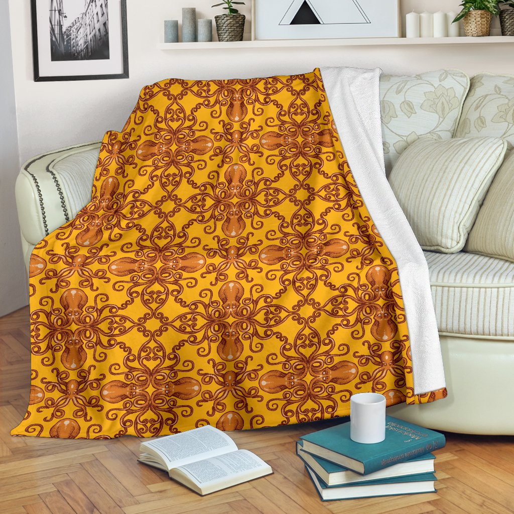 Octopus Background Design Print Fleece Blanket