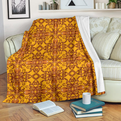 Octopus Background Design Print Fleece Blanket