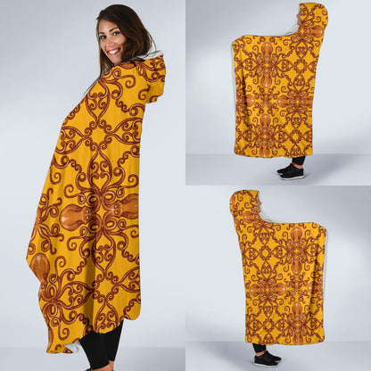 Octopus Background Design Print Hooded Blanket-JTAMIGO.COM