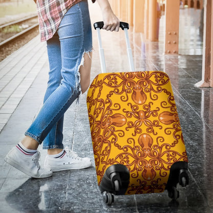 Octopus Background Design Print Luggage Cover Protector