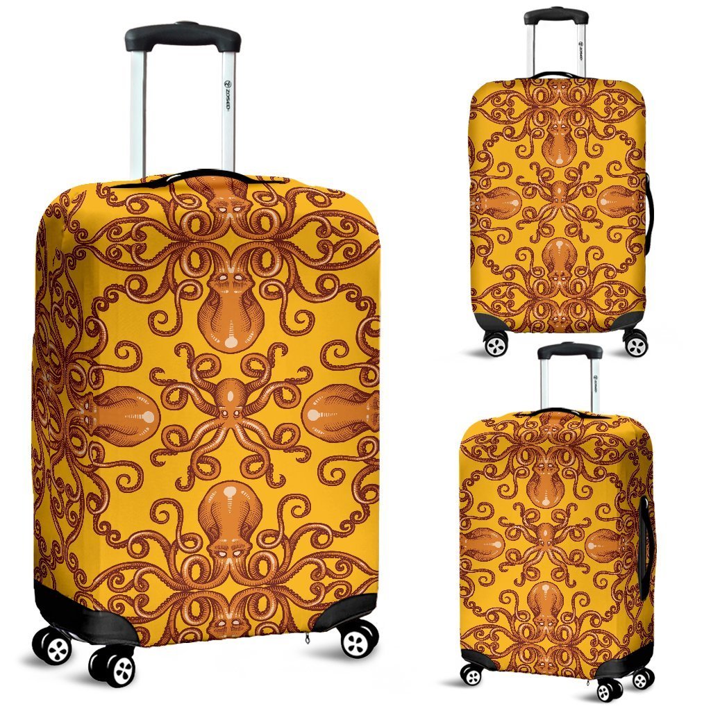 Octopus Background Design Print Luggage Cover Protector