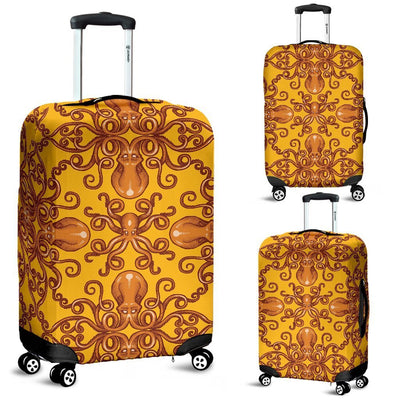 Octopus Background Design Print Luggage Cover Protector
