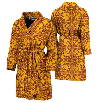 Octopus Background Design Print Men Bath Robe-JTAMIGO.COM
