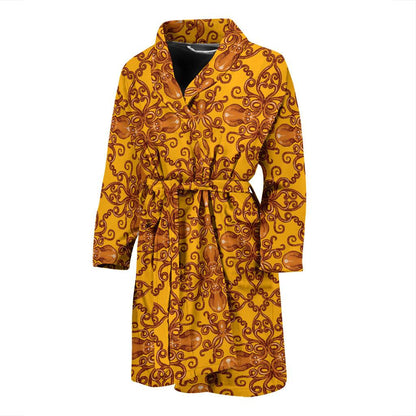 Octopus Background Design Print Men Bath Robe-JTAMIGO.COM