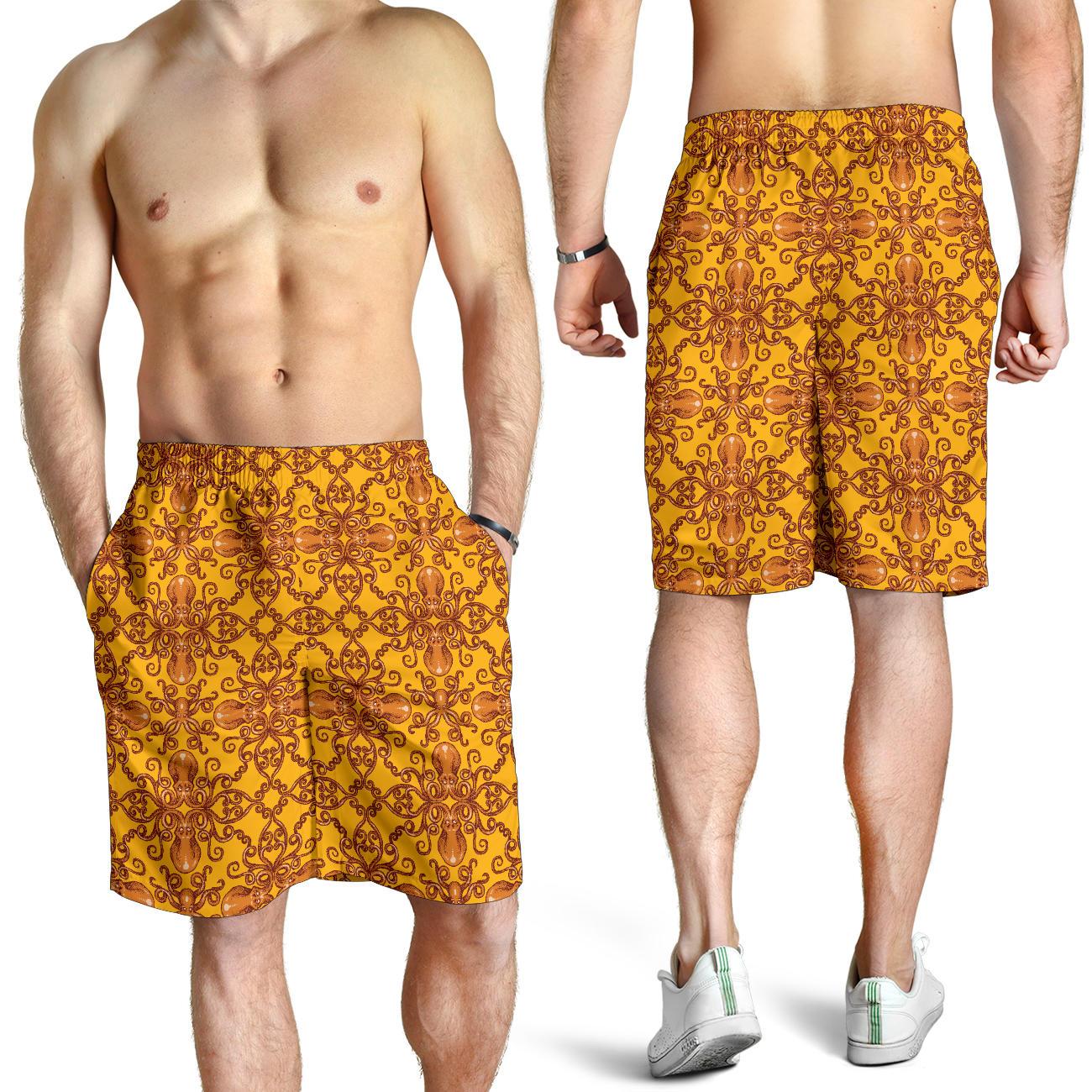 Octopus Background Design Print Mens Shorts-JTAMIGO.COM