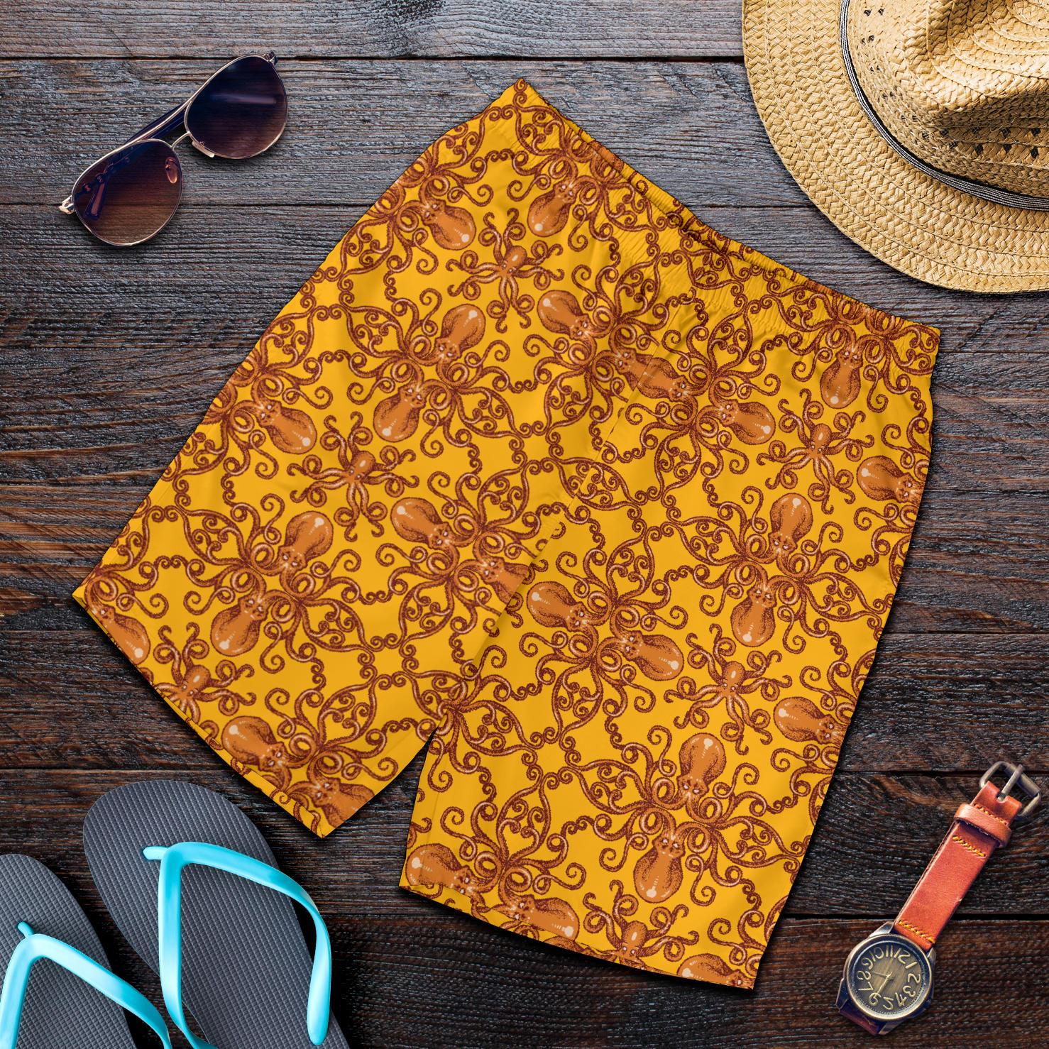 Octopus Background Design Print Mens Shorts-JTAMIGO.COM