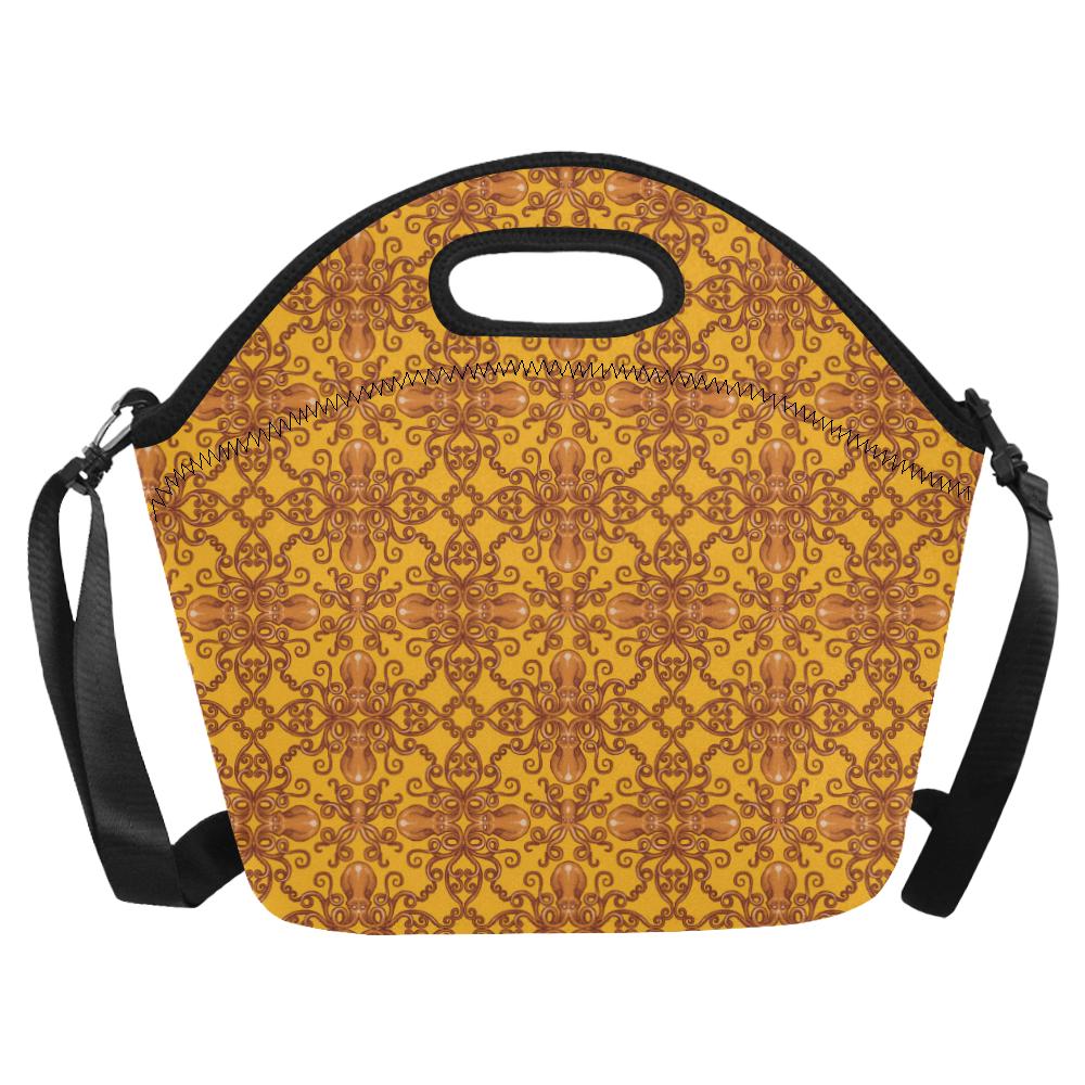 Octopus Background Design Print Neoprene Lunch Bag (Model 1669)(Large)-JTAMIGO.COM