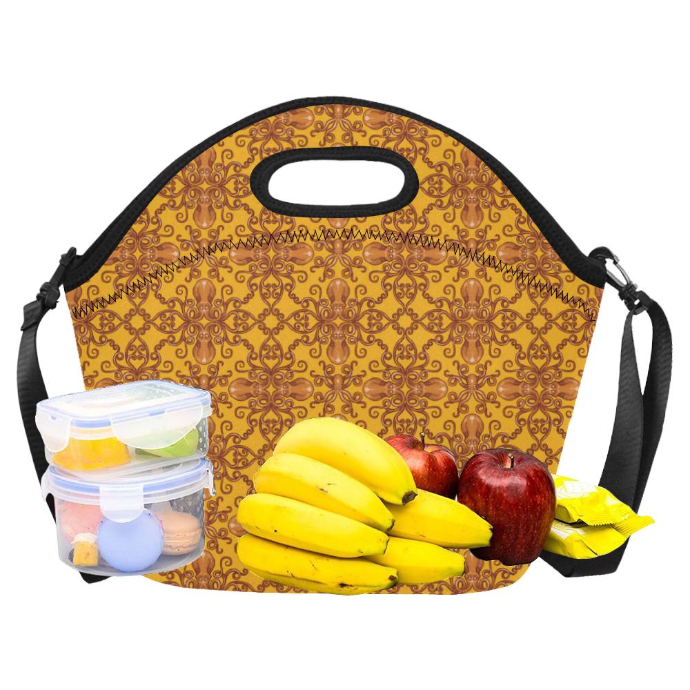 Octopus Background Design Print Neoprene Lunch Bag (Model 1669)(Large)-JTAMIGO.COM