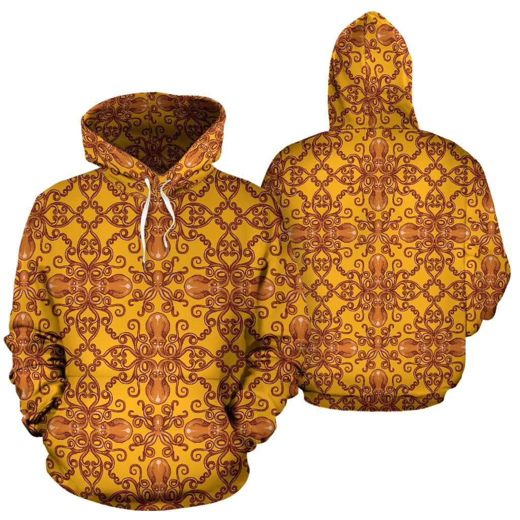 Octopus Background Design Print Pullover Hoodie