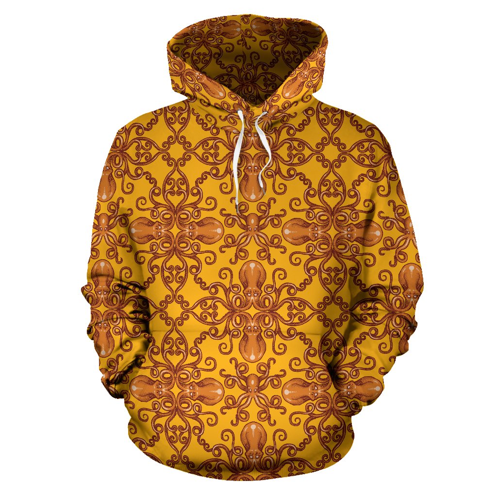 Octopus Background Design Print Pullover Hoodie