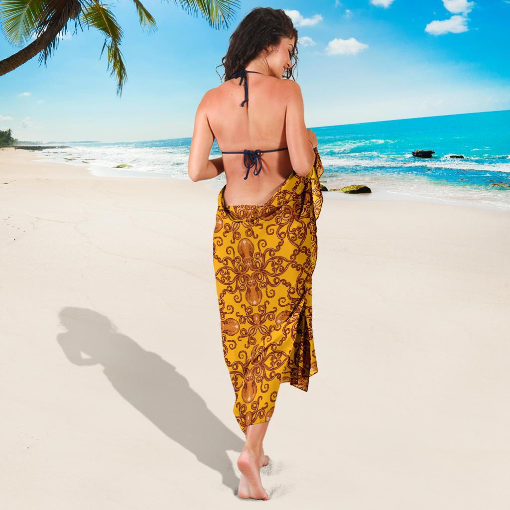 Octopus Background Design Print Sarong Pareo Wrap